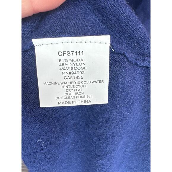 Patrizia Luca Milano Women's XL Dark Blue - Long Sleeve Top - Picture 4 of 7